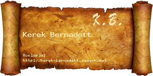 Kerek Bernadett névjegykártya